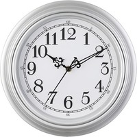 Wanduhr Klassisch 25Cm Retro Ruhig Batteriebetrieben Silbrig FüR Wohnzimmer