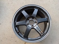 1x Volk Racing Gunmetal Polish Lip TE37 SL 18x9 +45 Used 5x114.3