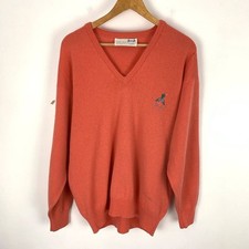 Vintage Pringle Nick Faldo Golf Jumper Mens Medium Salmon Wool Scotland *holes