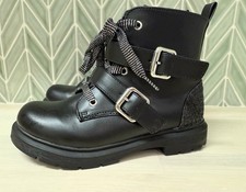 Girls Black Combat Boots size 2