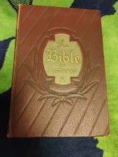 The Bible In Pictures 1952 Illustrated Antique Hardcover Rare MISPRINT