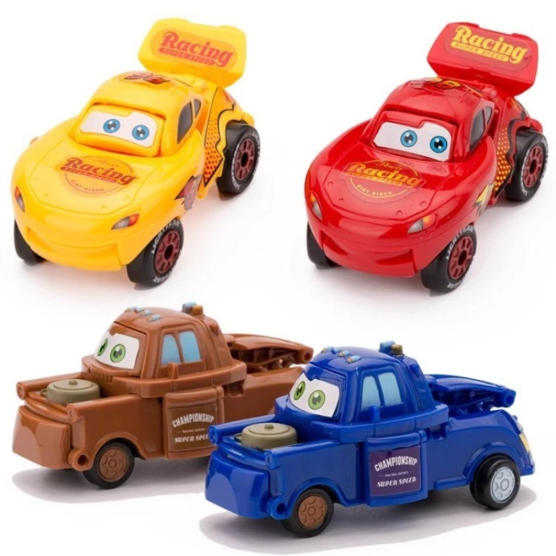 4 Veicoli Cars Macchina Retrattile Flash Mc Queen Martin Stile Gioco Bakugan - Immagine 3 di 4