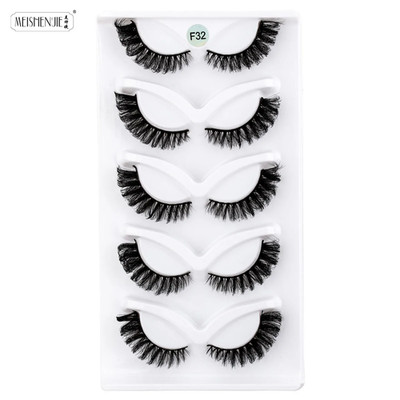 5 / 14 Pairs Individual Lashes Soft Natural Long Reusable Fluffy Makeup Wear NEW