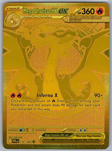 Mega Charizard X ex 130/094 Mega Hyper Rare ME02: Phantasmal Flames NM