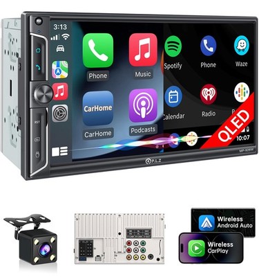 7'' Wireless Double Din Car Stereo Apple Car Play Radio Carplay Android Auto Q...
