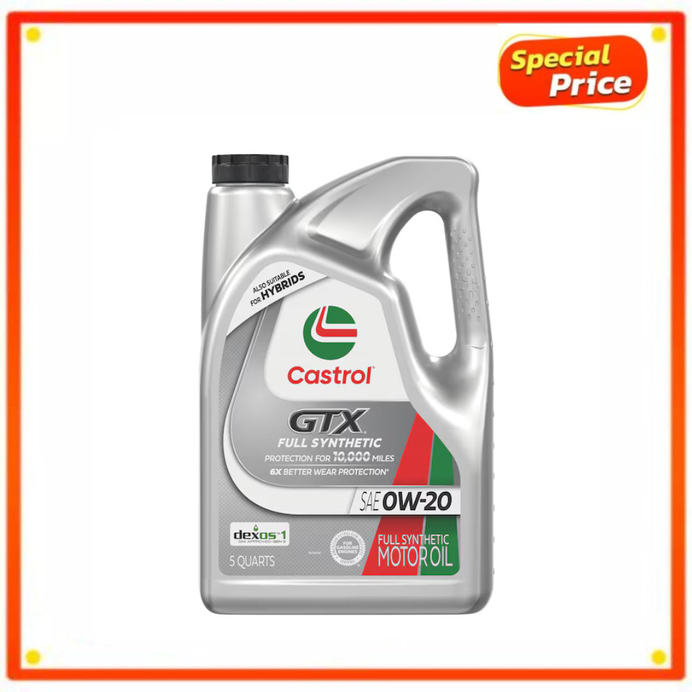 Castrol GTX Full Synthetic 0W-20 Motor Oil, 5 Quarts, Advanc