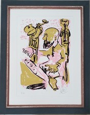 MARKUS LÜPERTZ - " Jazzpianist " - Hands. - Modellrahmen 74,0 x 94,0 cm