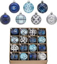 16Pcs Christmas Balls Shatterproof Xmas Tree Ornaments Hanging Balls Decor