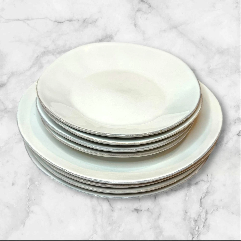 Crate & Barrel Marin White Dinnerware Set | 8pc | Portugal | Great Condition - Image 4 of 4