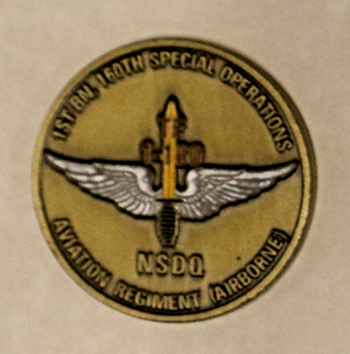 1st Battalion 160th SOAR Night Stalkers NSDQ Army Challenge Coin