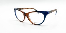 NEW DIESEL DL5056 092 DARK BLUE GRADIENT STRIPED BROWN EYEGLASSES 50-16