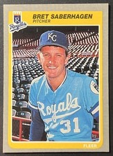 1985 Fleer Baseball Bret Saberhagen RC #212 NR-MINT