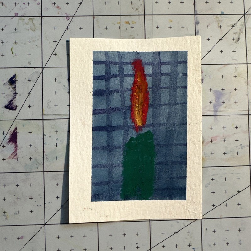 ACEO Original Art Card – Oil Pastel Abstract – 1K to OK #094