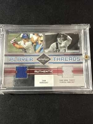 2004 Leaf Limited Player Threads Ivan Rodriguez  2 Jersey Patches /100