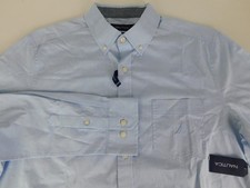 Nautica Mens Designer Long Sleeve Light Blue Casual Stretch Shirt Large NEW