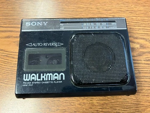 Sony Walkman WM-F57 Black Handheld FM/AM Stereo Cassette Player - For Parts