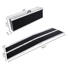 8FT Folding Aluminum Wheelchair Ramp Scooter Mobility Access Threshold Ramp