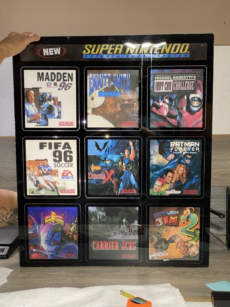 Vintage Super Nintendo Sega Genesis Store Display Sign Castlevania