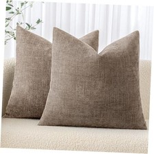 Pack of 2 Decorative Throw Pillow Covers Soft 22" x 22" Pack of 2 Taupe Grey