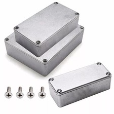 Silver Aluminium Electronic Hammond Diecast Stompbox Project Box UK