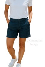 Banana Republic Womens Dark Blue Chambray Slash Pocket Cotton Shorts Size 27 / 4