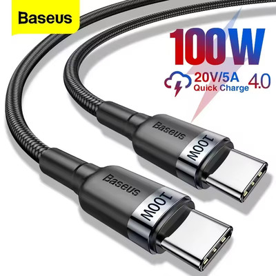 Baseus 100W USB C auf Typ C QC4.0 Schnell Ladekabel für Samsung S21 S20 Macbook