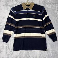 Vintage 90s Chaps Ralph Lauren Knit Sweater Men  s L Blue White Wide Stripe