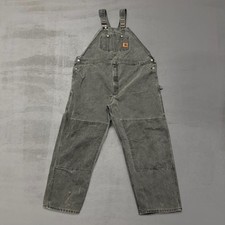 Vintage Carhartt R27 MOS Quilt Lined Canvas Green Overalls 52 x 30 Double Knee