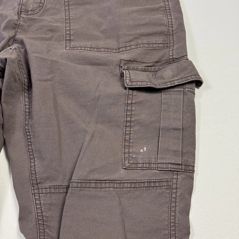 L.L. Bean Stretch Canvas Cargo Pants Mid-Rise Straight Gray Purple Women's 12 - Image 2 of 4