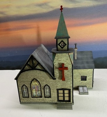 BUILT -  Riverbend Chapel  - FOS Scale Models - HO - 5  Deep X 6  Wide