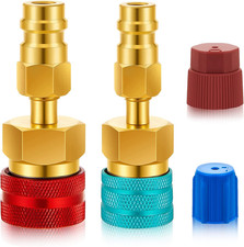 R1234Yf to R134A Adapter, Quick Couplers High Low Side for AC  Brass Couplers w