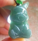 Video Certified Green Natural A Jade jadeite Pendant Pikachu Cartoon 123786 TS