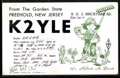 Ansichtskarte Freehold, NJ, K2LE Radio, Robert A. Burst 1958 