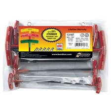Bondhus 13187 Set of 8 Balldriver & Hex T-handles, sizes 2-10mm