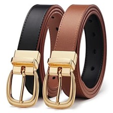 CR Reversible Belts for Women - 1.1" Leather Belt Women Fashion Ladies Belt Top.