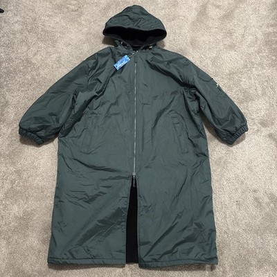 Adoretex Swim Parka Jacket Mens XXXL Green Fleece Lined Hooded Long Coat