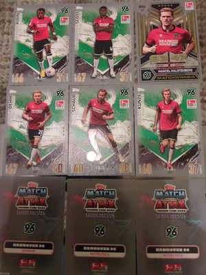Match Attax Bundesliga 23/24 Hannover 96 Team Set  5 Basiskarten + Matchwinner 
