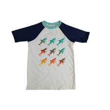 Lands End Sharks Swim Shirt Boys Small 6-7 Multicolor Sun Cover Protection NWOT