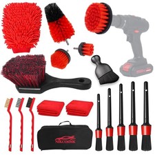 Car Detailing Kit, 18Pcs Car Detailing Brush Set, Car Cleaning Kit, Drill Bru...