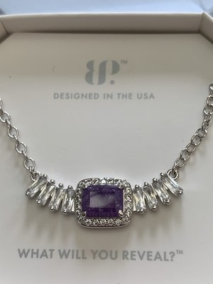 Bomb Party Necklace NK56687 Pale Dreams On The Horizon Amethyst Ice Crystal Rhod