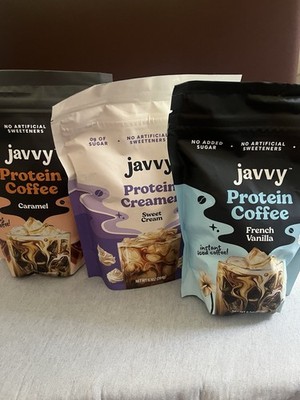  (3) Javvy Caramel, Vanilla & Sweet Cream Protein & Instant Iced Coffees  