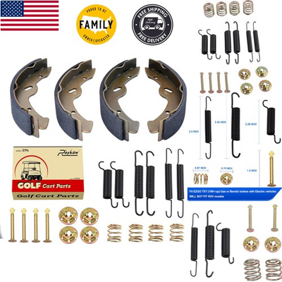 #ad #ad EZGO Brake Shoes Pads and Spring Kit Compatible With1996 Up Txt St350 Workhorse $48.53
