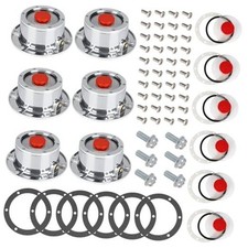 6 Pack 343-4009 Trailer Hub Caps with Oil Window Cover Kit 6 Set 343 6PCS SET