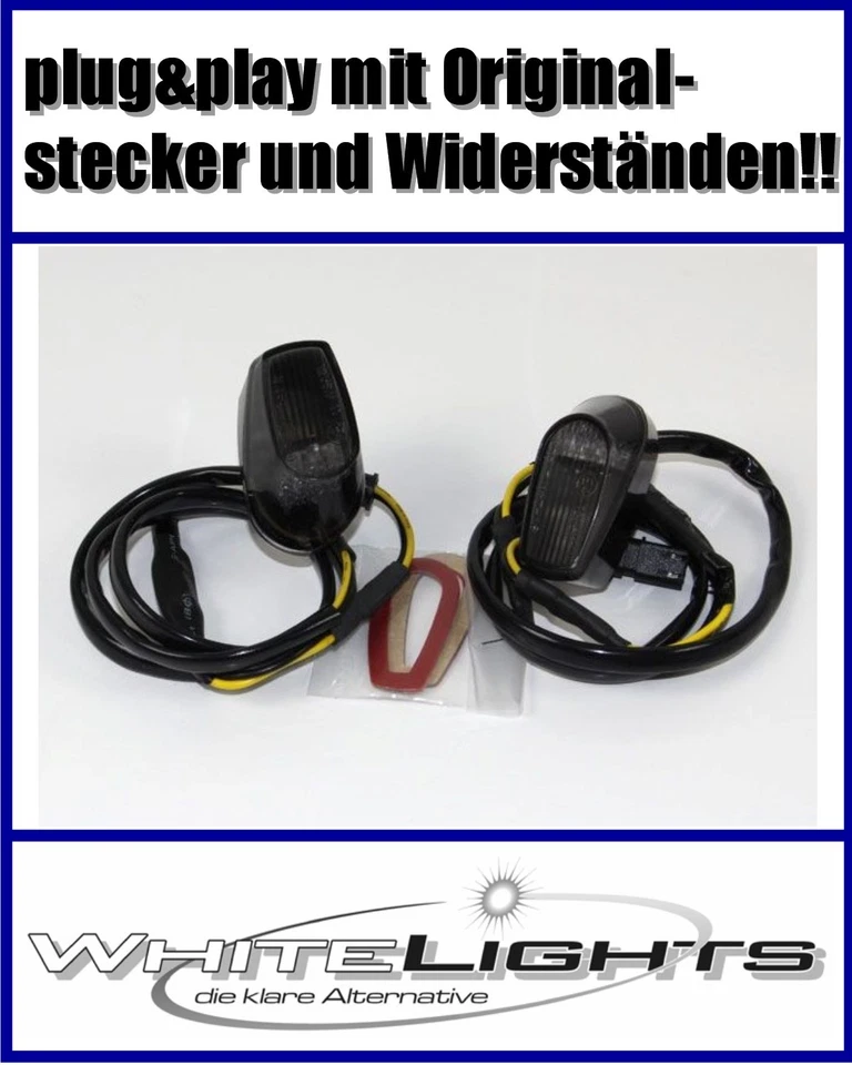 Clignotants LED Noirs Pour BMW S 1000 RR Signaux De Carénage Fumés - Photo 1/3