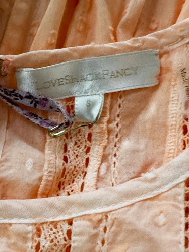 Love Shack Fancy NWT Natasha Orange Ruffle Tiered Cotton Mini Dress Small NEW - Picture 3 of 6