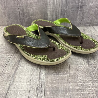 Reebok Easy Tone Women's Sz 11 Brown Casual Thong Flip Flop Slip