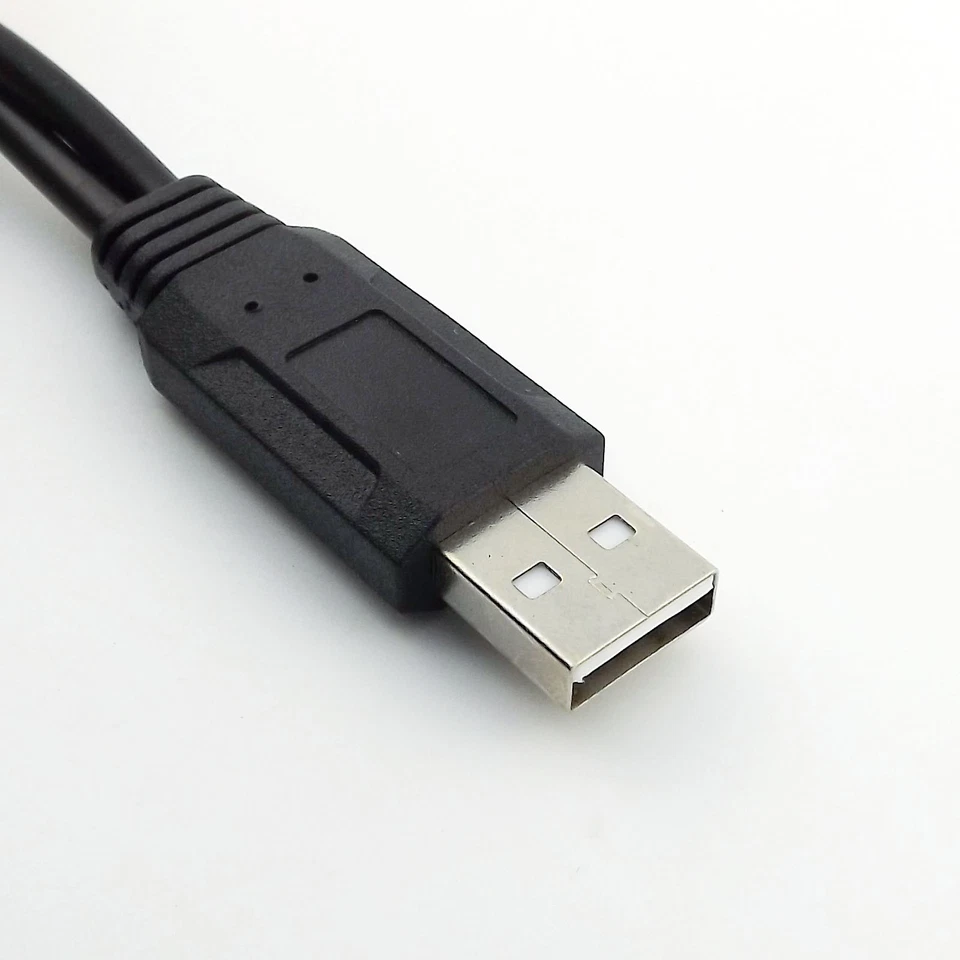 USB 2.0 A Male Plug to Dual Micro USB Male Y Splitter Data Charge Adapter Cable - Image 3 of 4