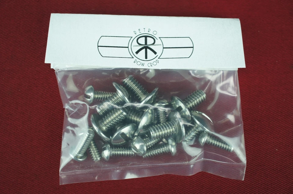 Round Nose IH Farmall Cub Stainless Tank Dash Hood Grill Dogleg Bolt Screw Kit - Image 3 of 4