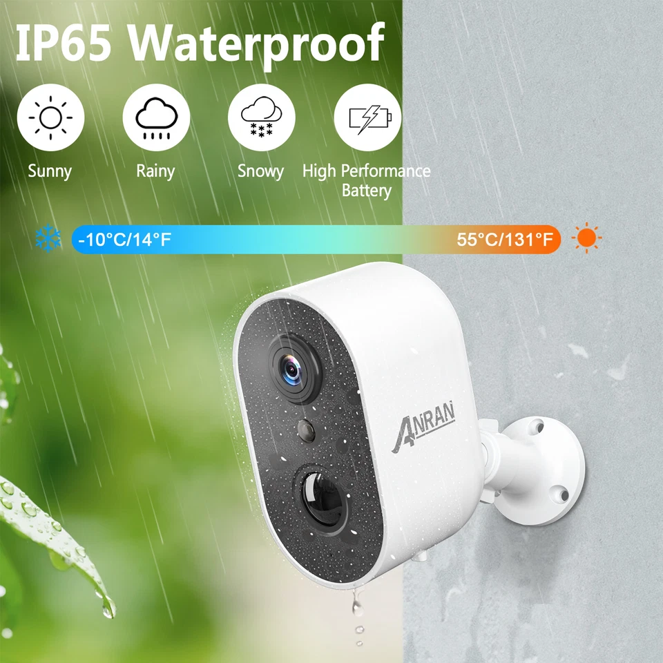 ANRAN Wireless Solar Security Camera Battery WiFi Spotlight Audio Night Vision - Image 2 of 4