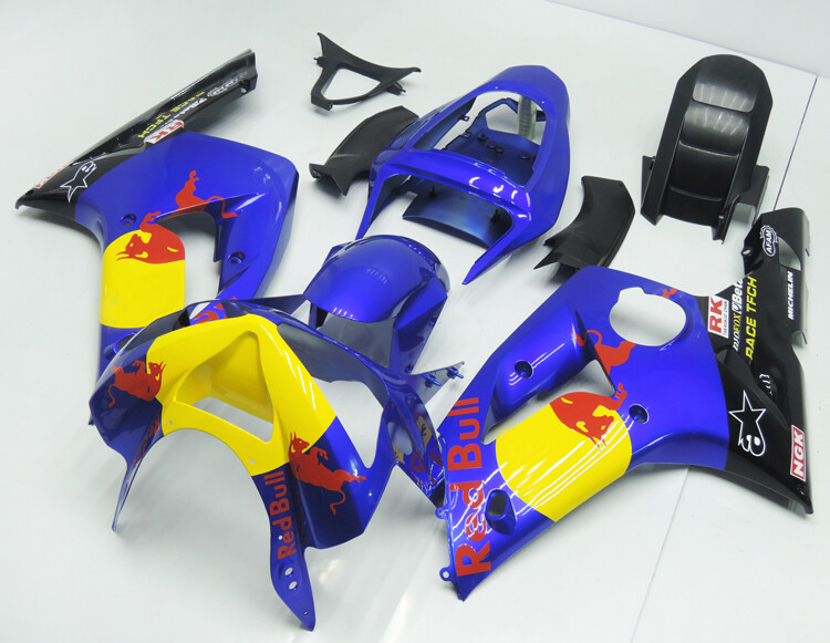Yellow Blue Motor Fairing Bodywork For Kawasaki ZX6R 2003 2004